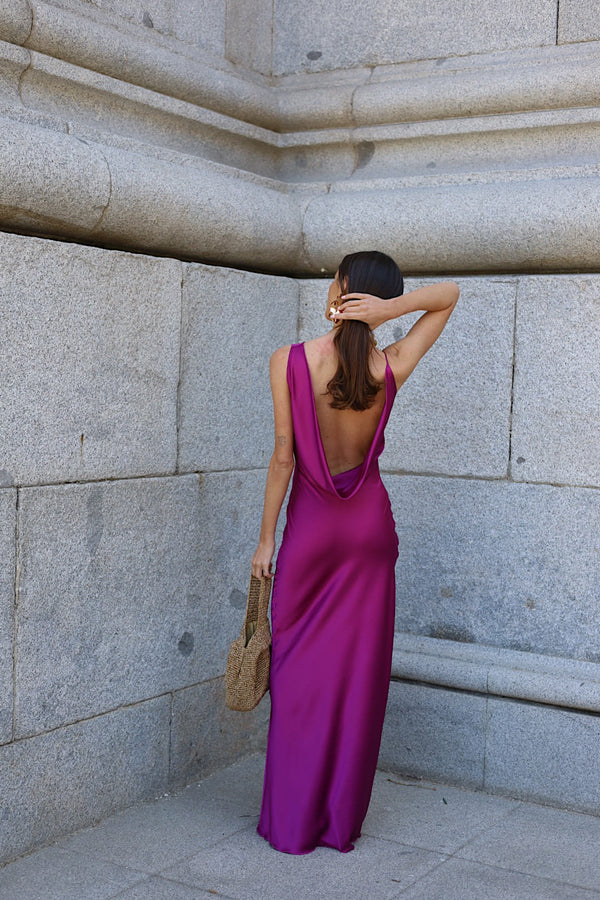 VESTITO LUNGO FUSIONANTE MELANZANA - Main Image