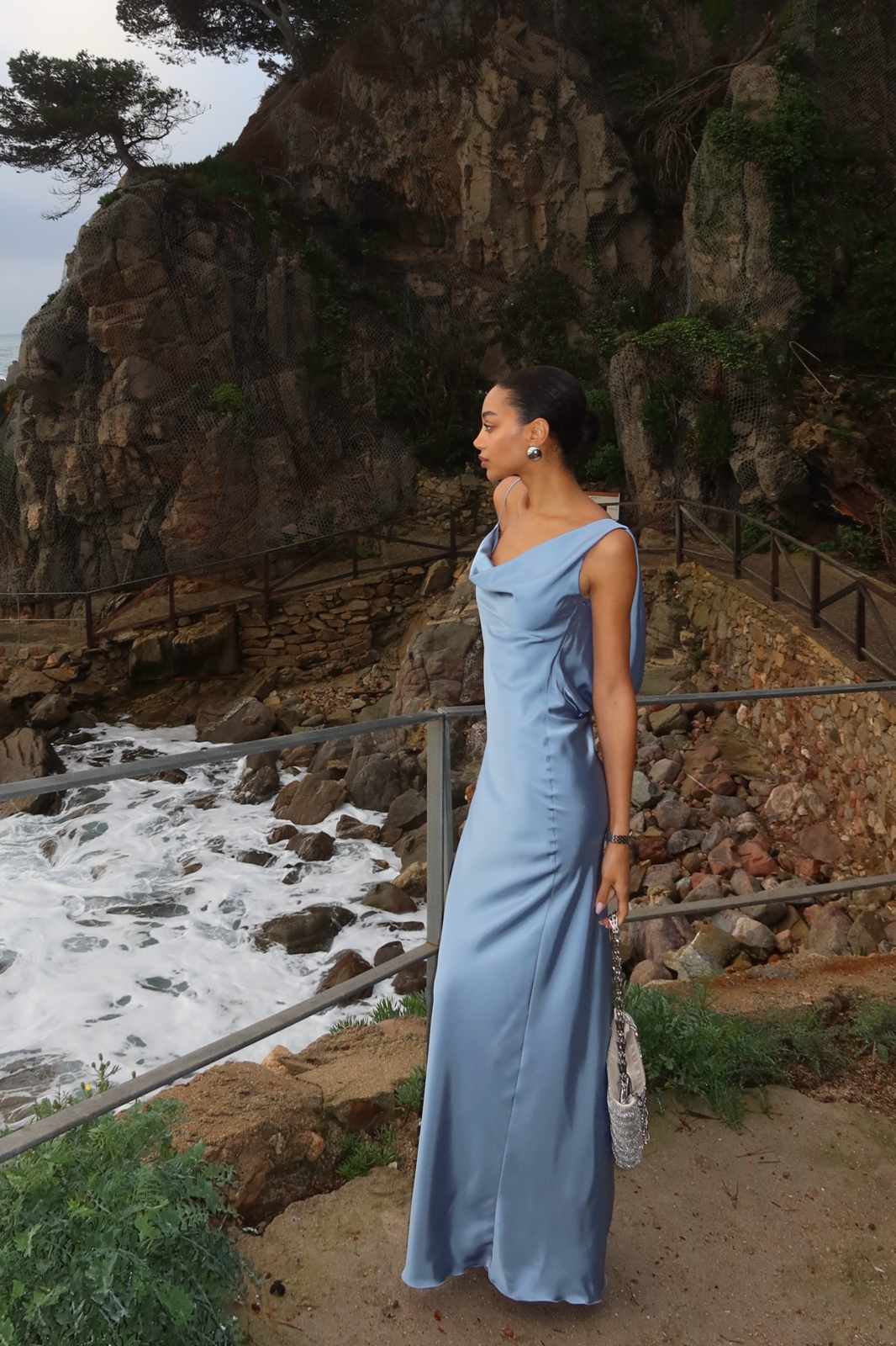 LONG FLUID BLUE DRESS LONG FLUID BLUE DRESS