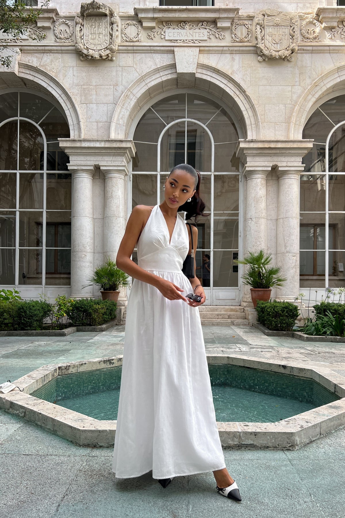 LONG WHITE LINEN DRESS