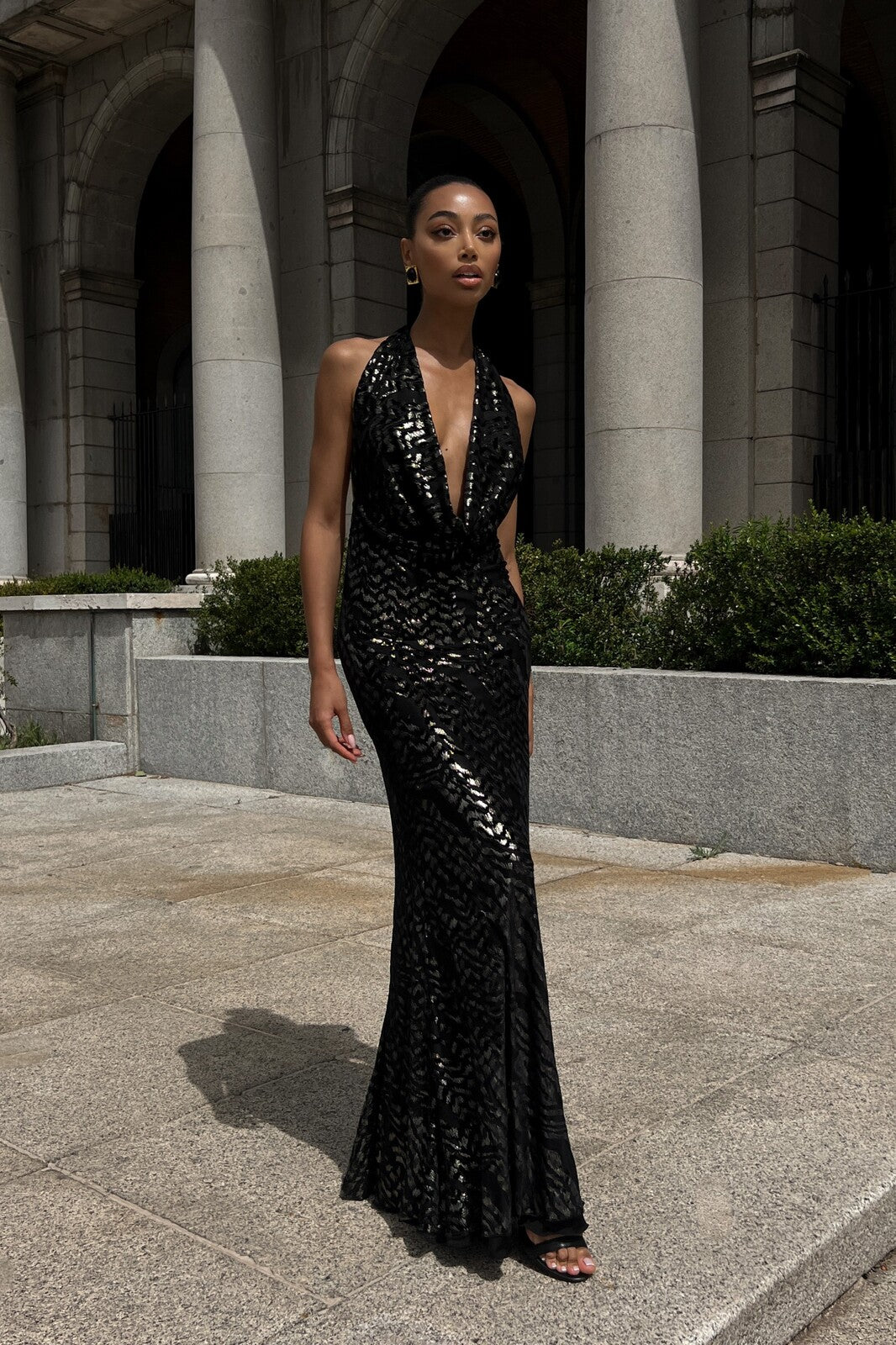 Robe fluide motif doré hotsell