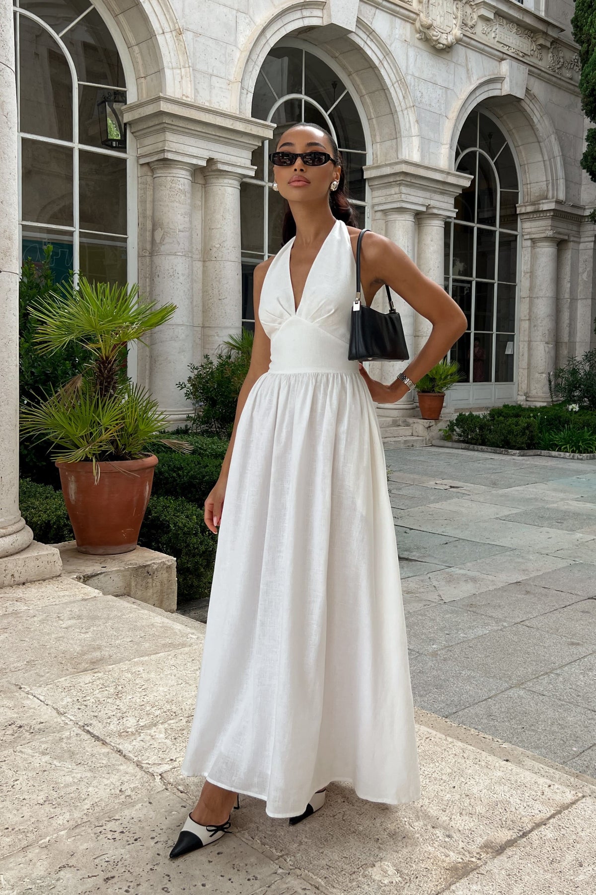 LONG WHITE LINEN DRESS