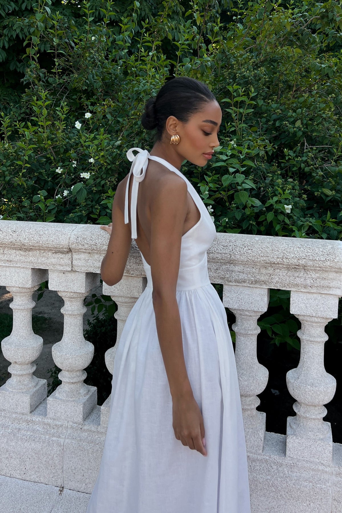LONG WHITE LINEN DRESS