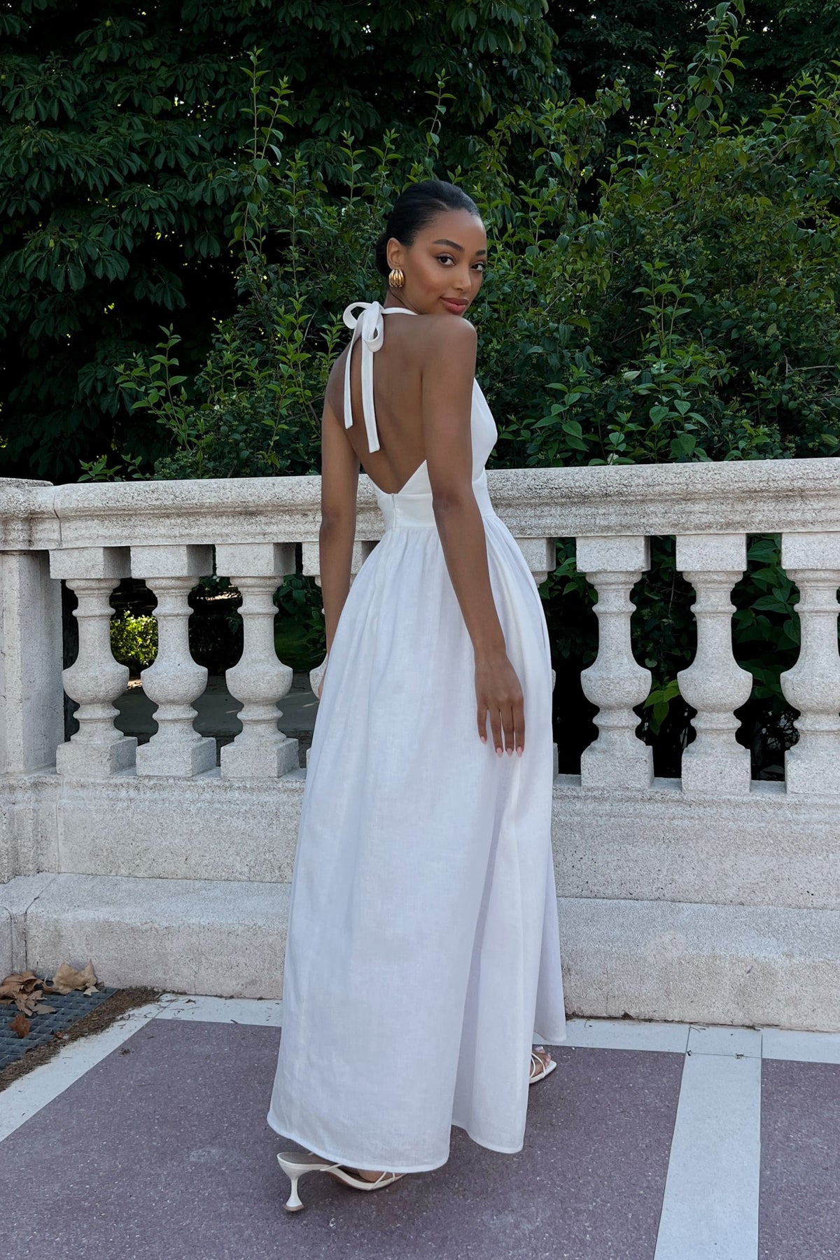 LONG WHITE LINEN DRESS