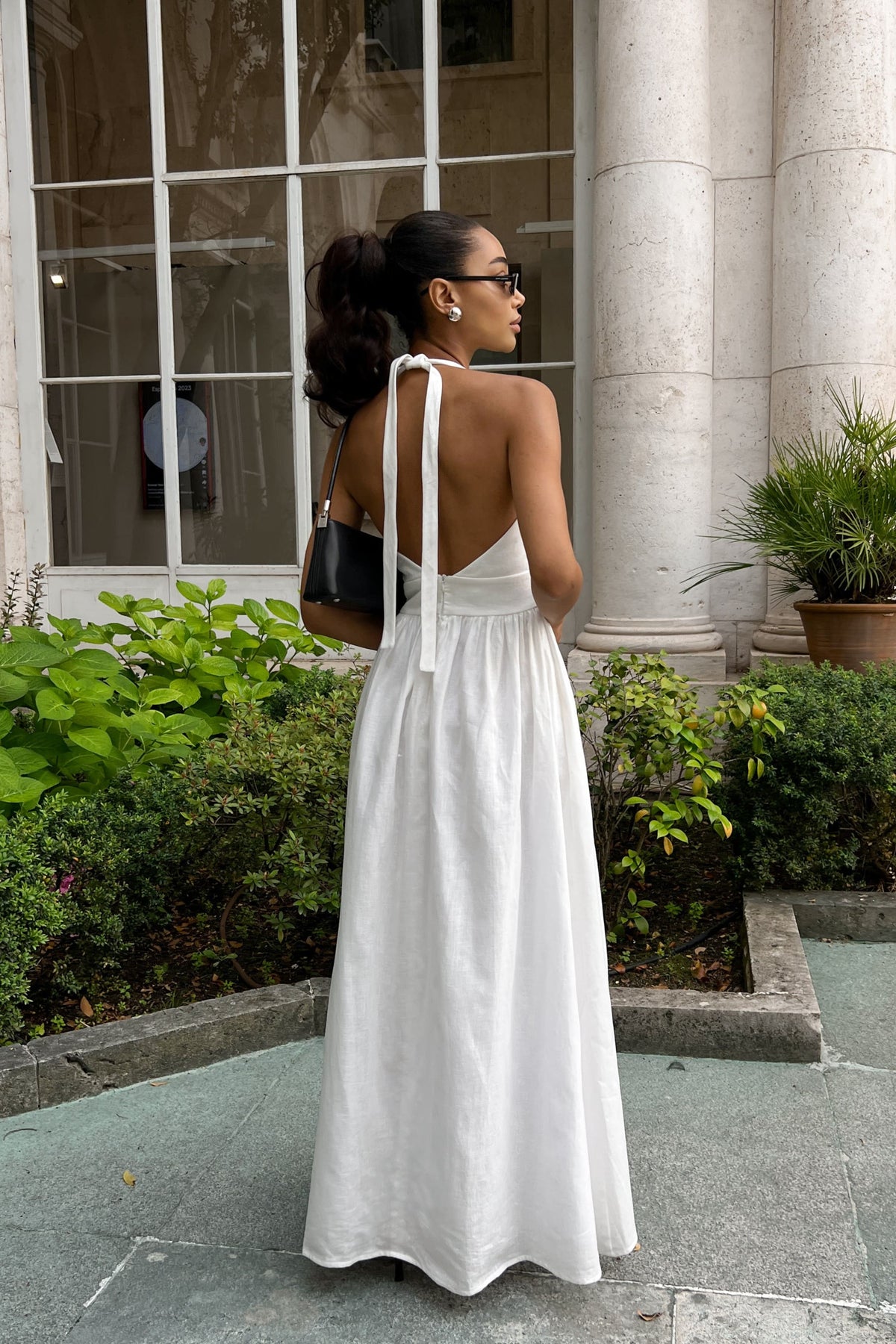 LONG WHITE LINEN DRESS