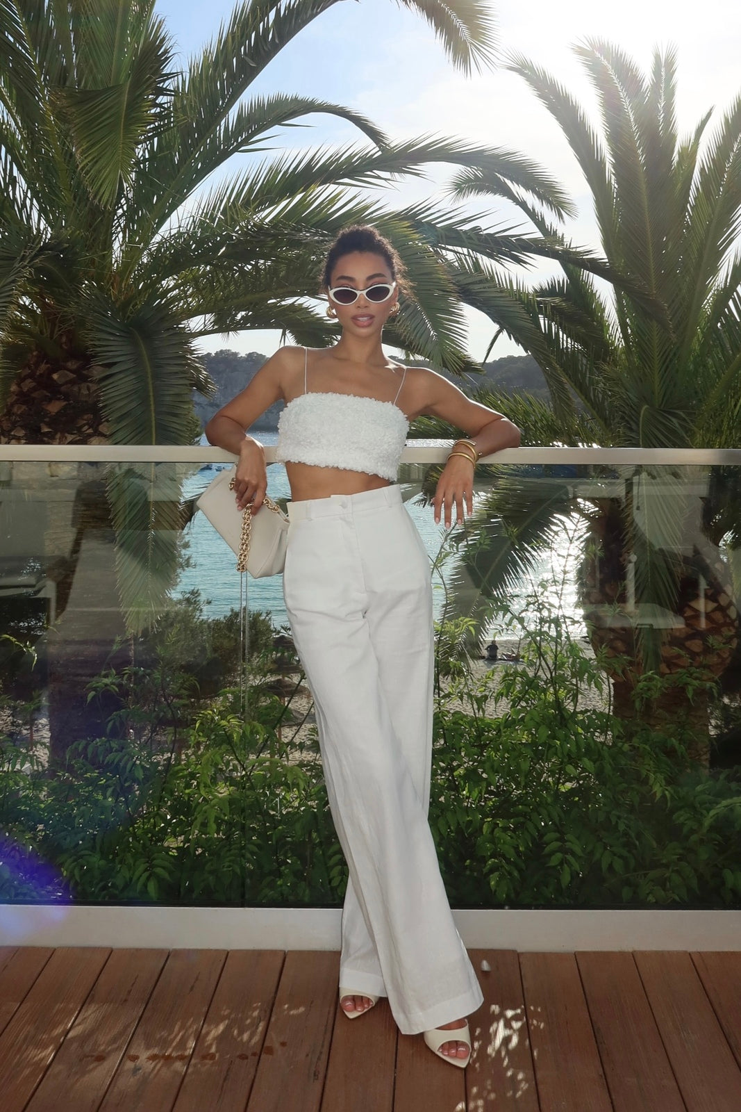 WHITE LINEN TROUSERS