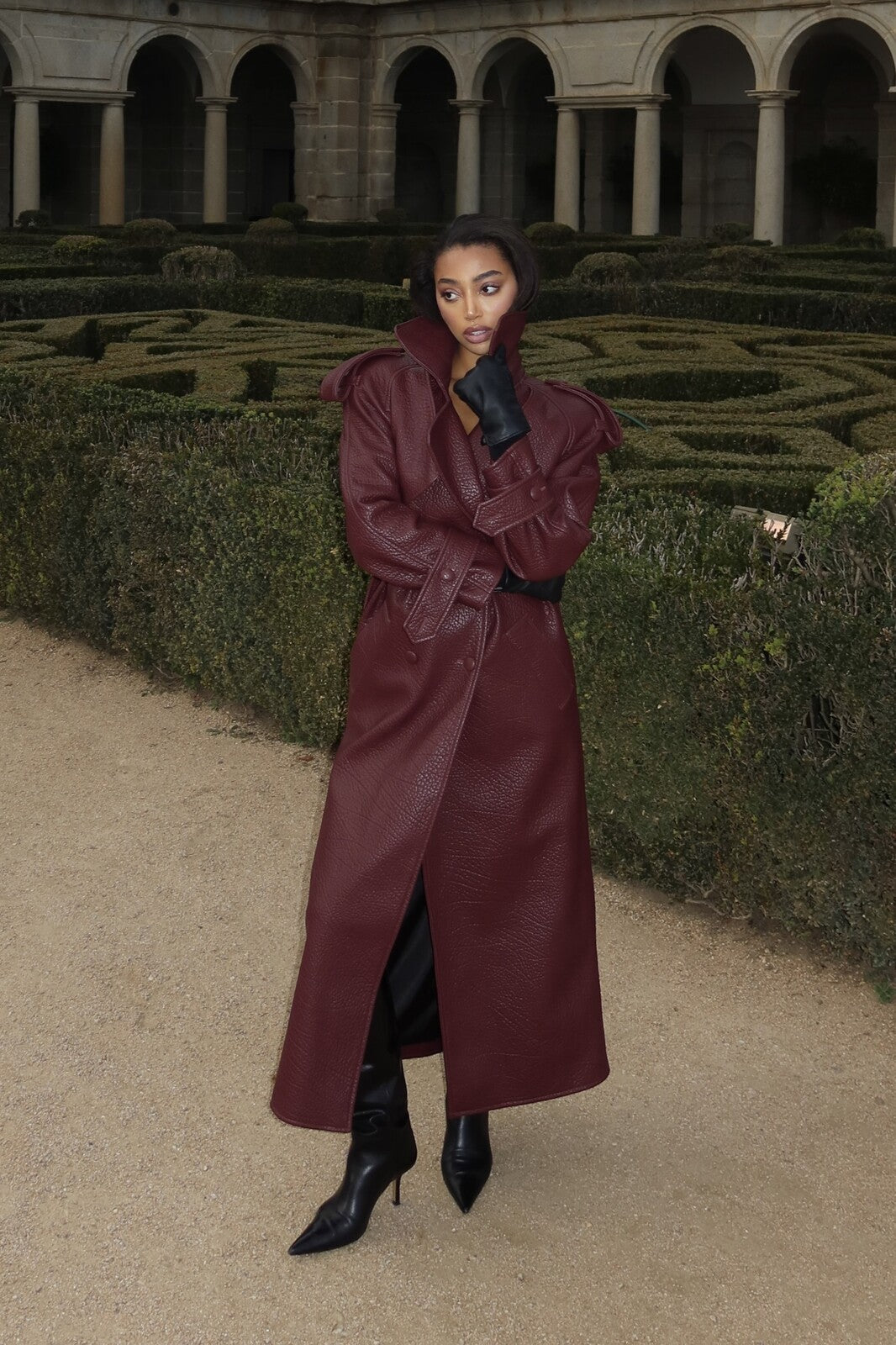BURGUNDY GABARDINE WITH TEXTURE