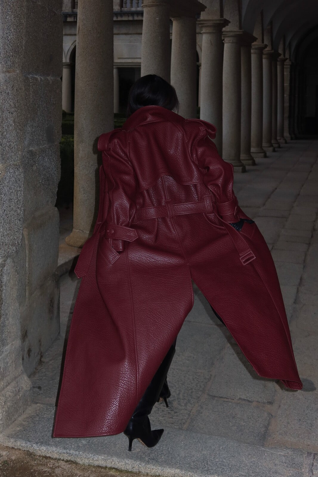 BURGUNDY GABARDINE WITH TEXTURE