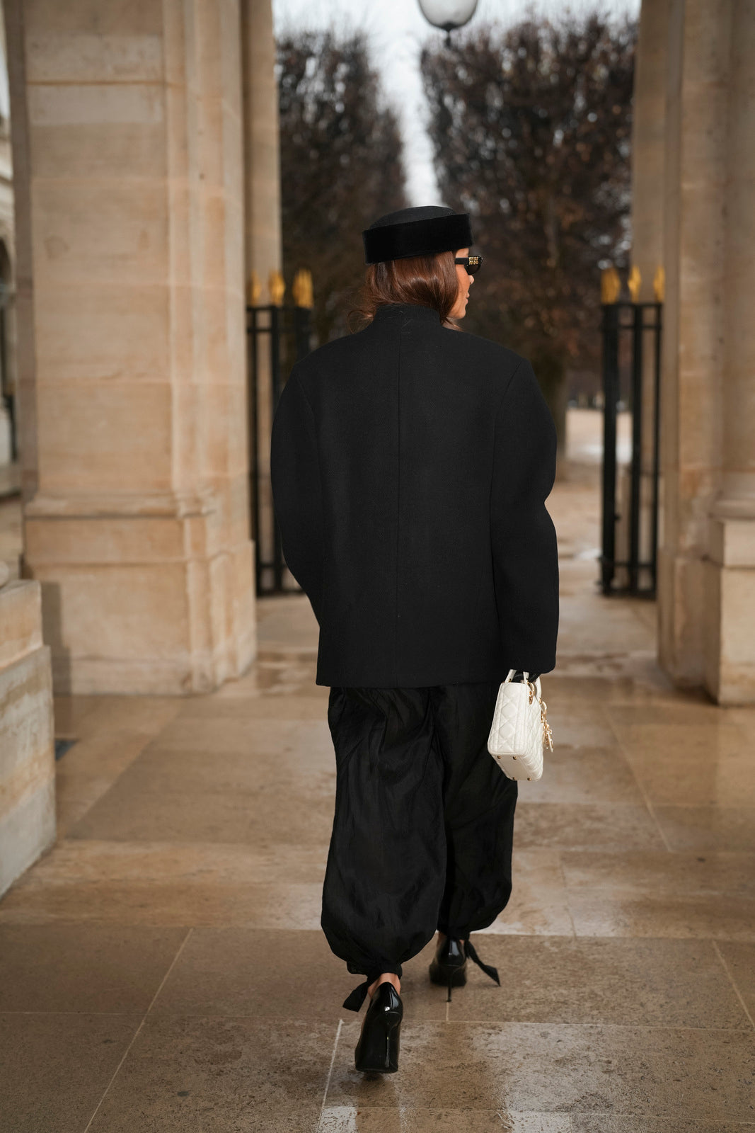 SHEER BLACK BOMBACHA TROUSERS