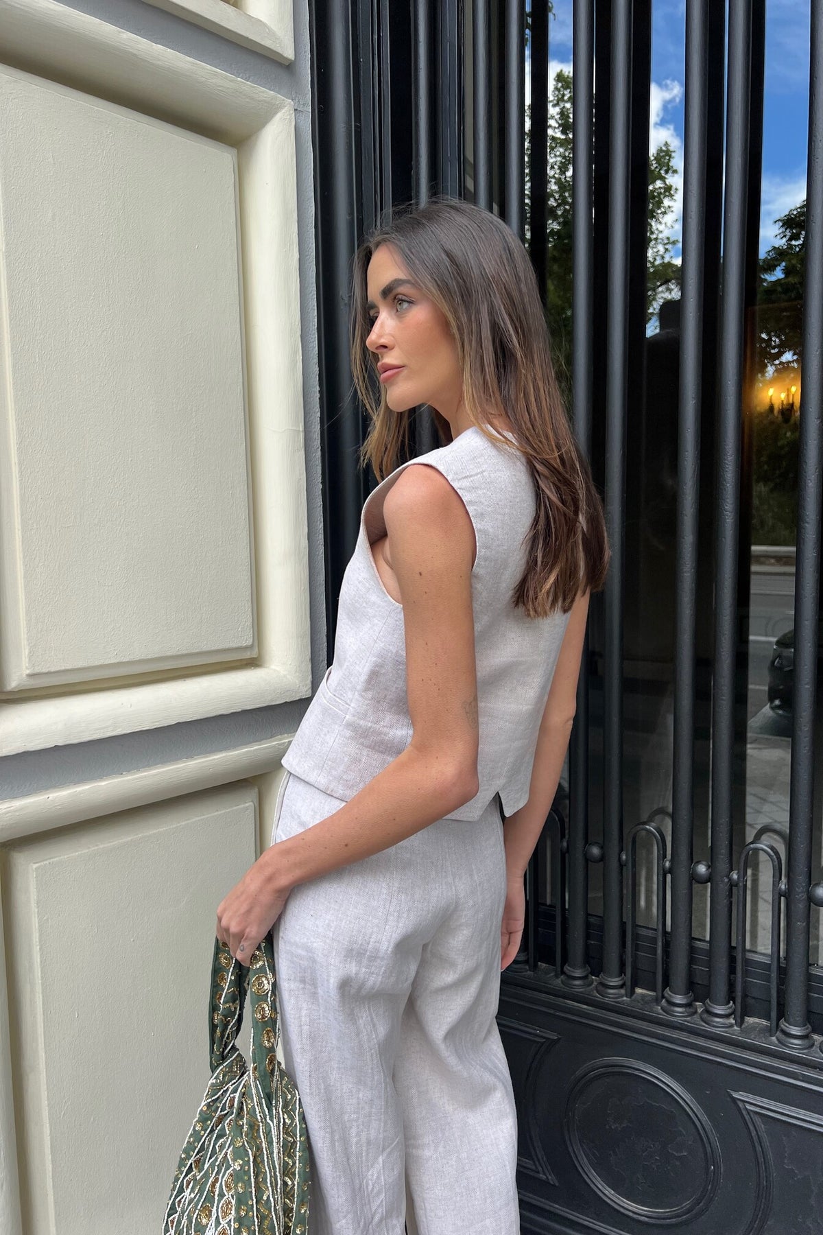 BEIGE LINEN VEST