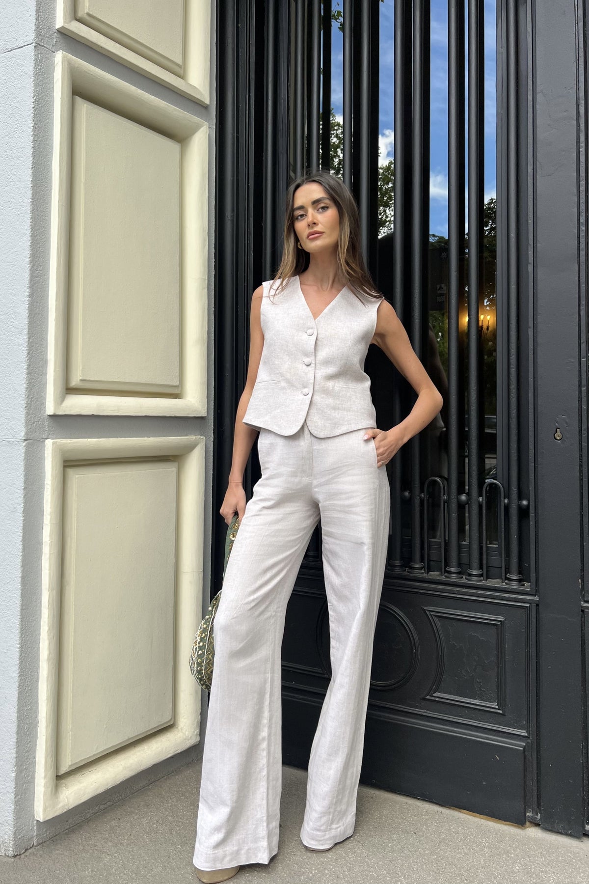 BEIGE LINEN VEST