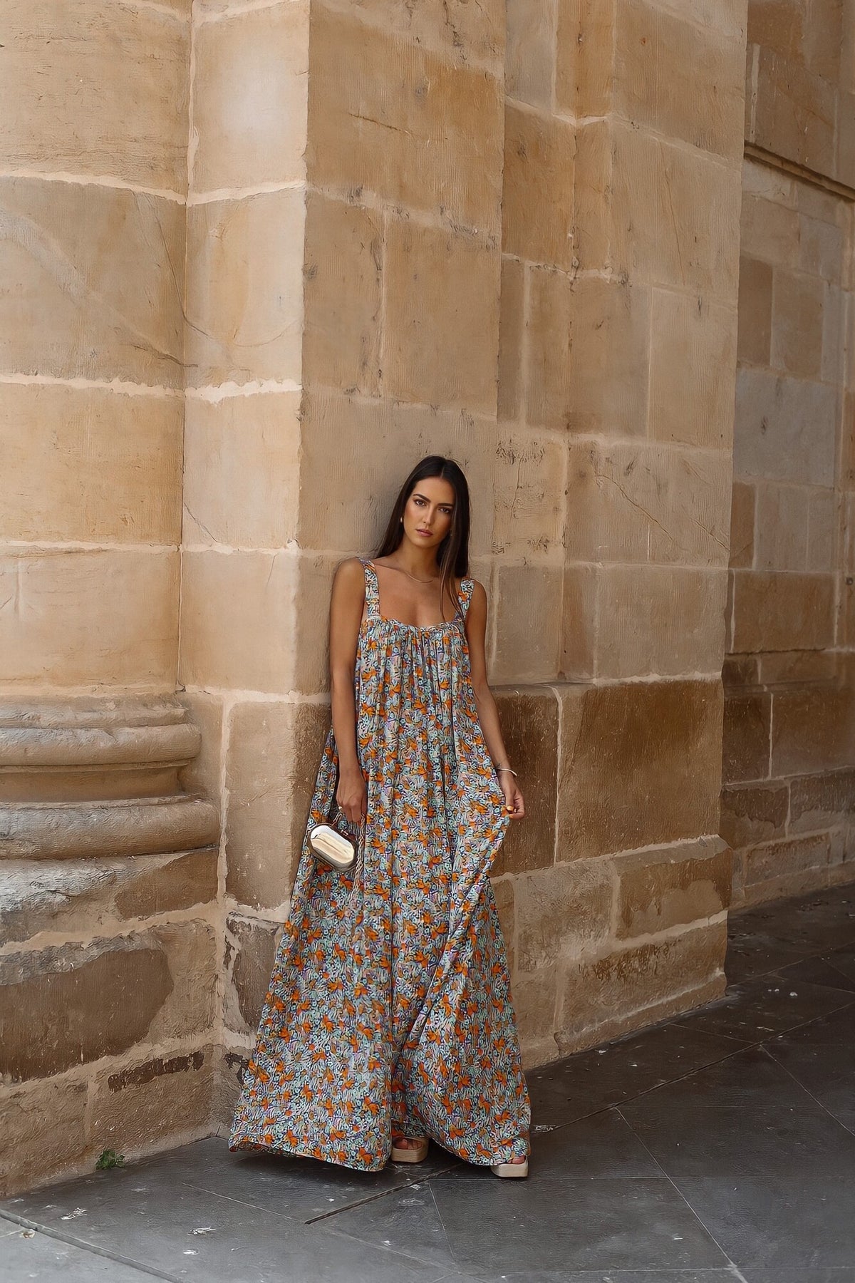 ROBE FLUIDE À FLEURS MULTICOLORE