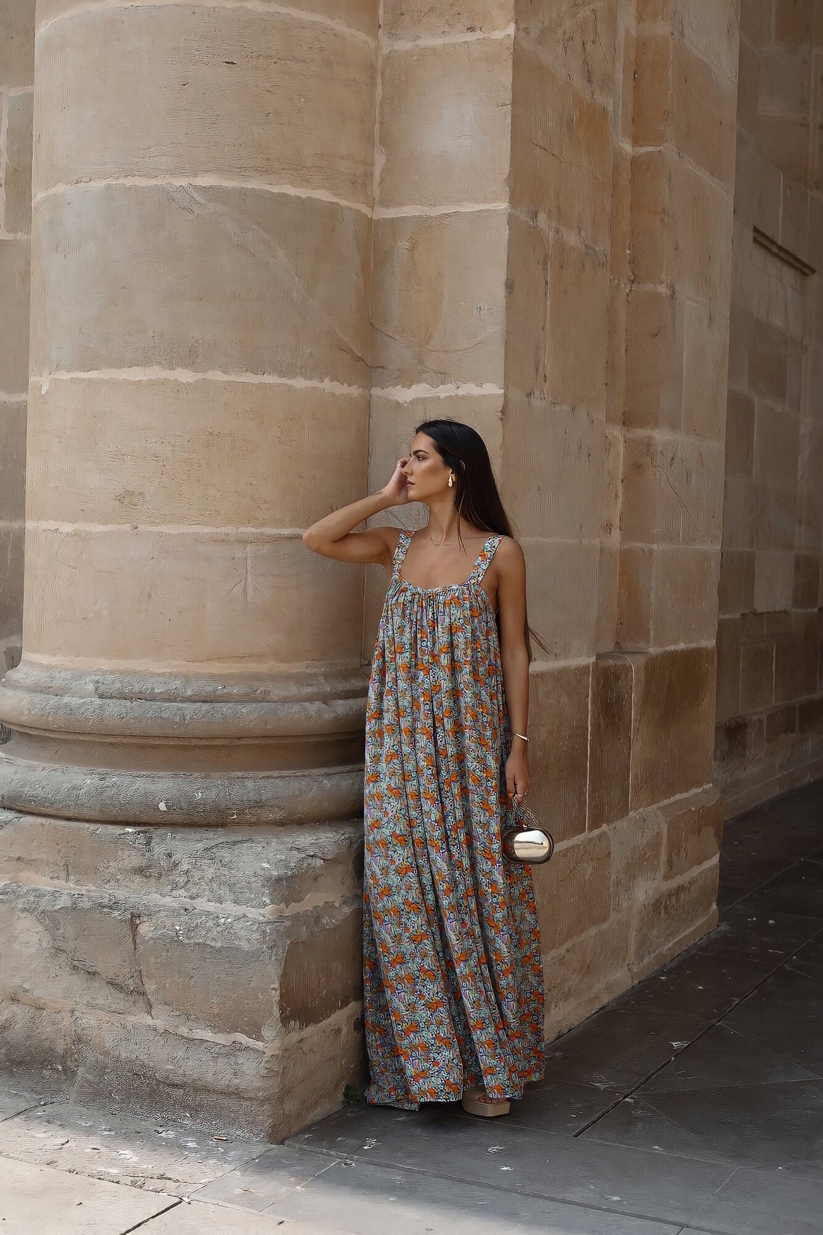 ROBE FLUIDE À FLEURS MULTICOLORE
