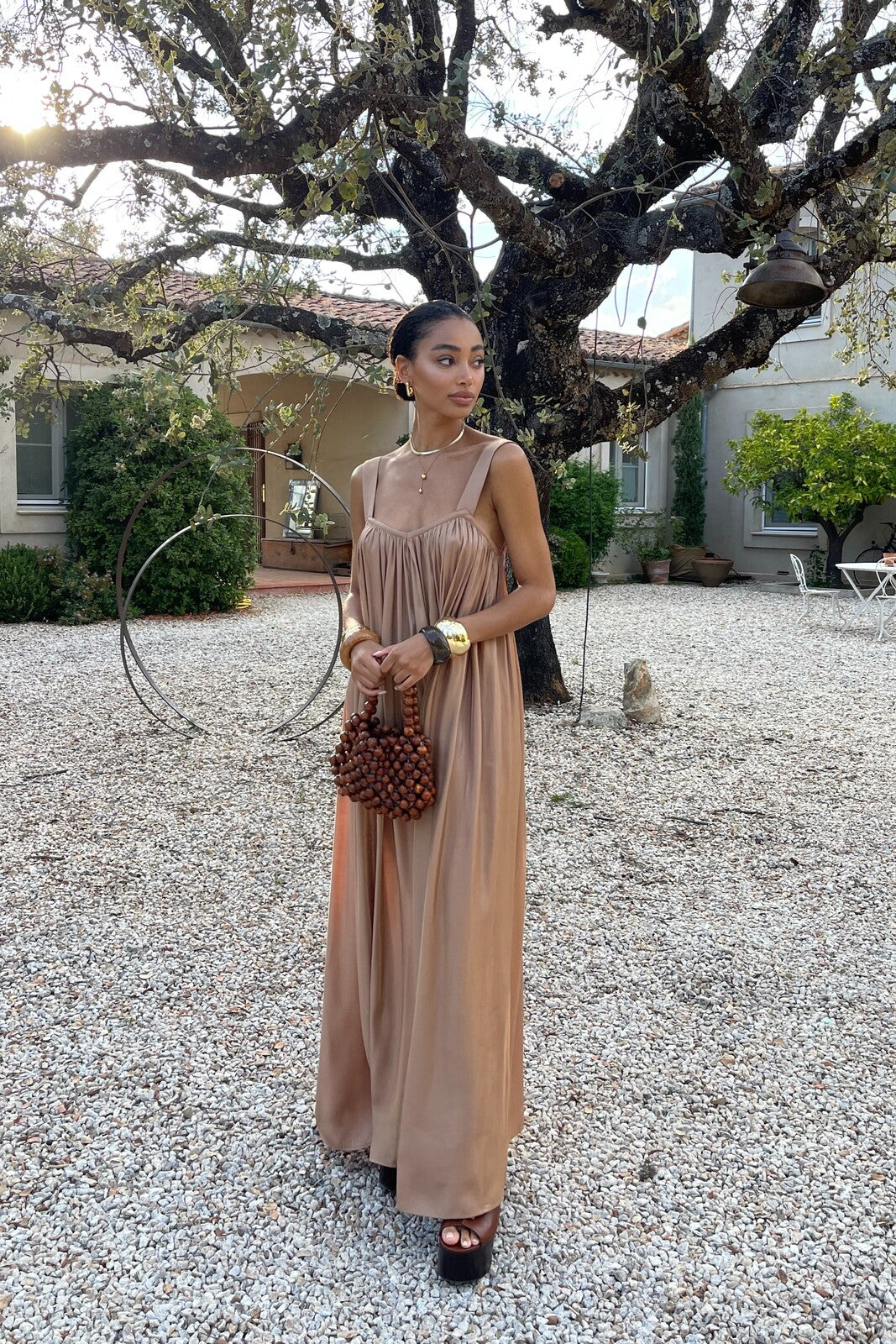 BEIGE GOLD DRESS - KAO BEIGE GOLD DRESS - KAO