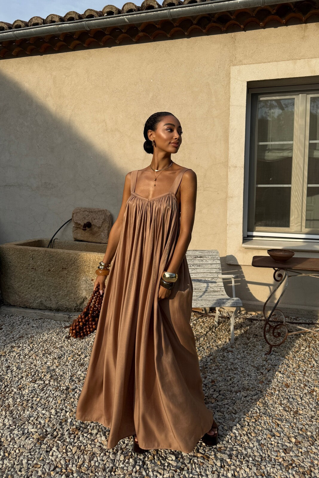 BEIGE GOLD DRESS - KAO BEIGE GOLD DRESS - KAO