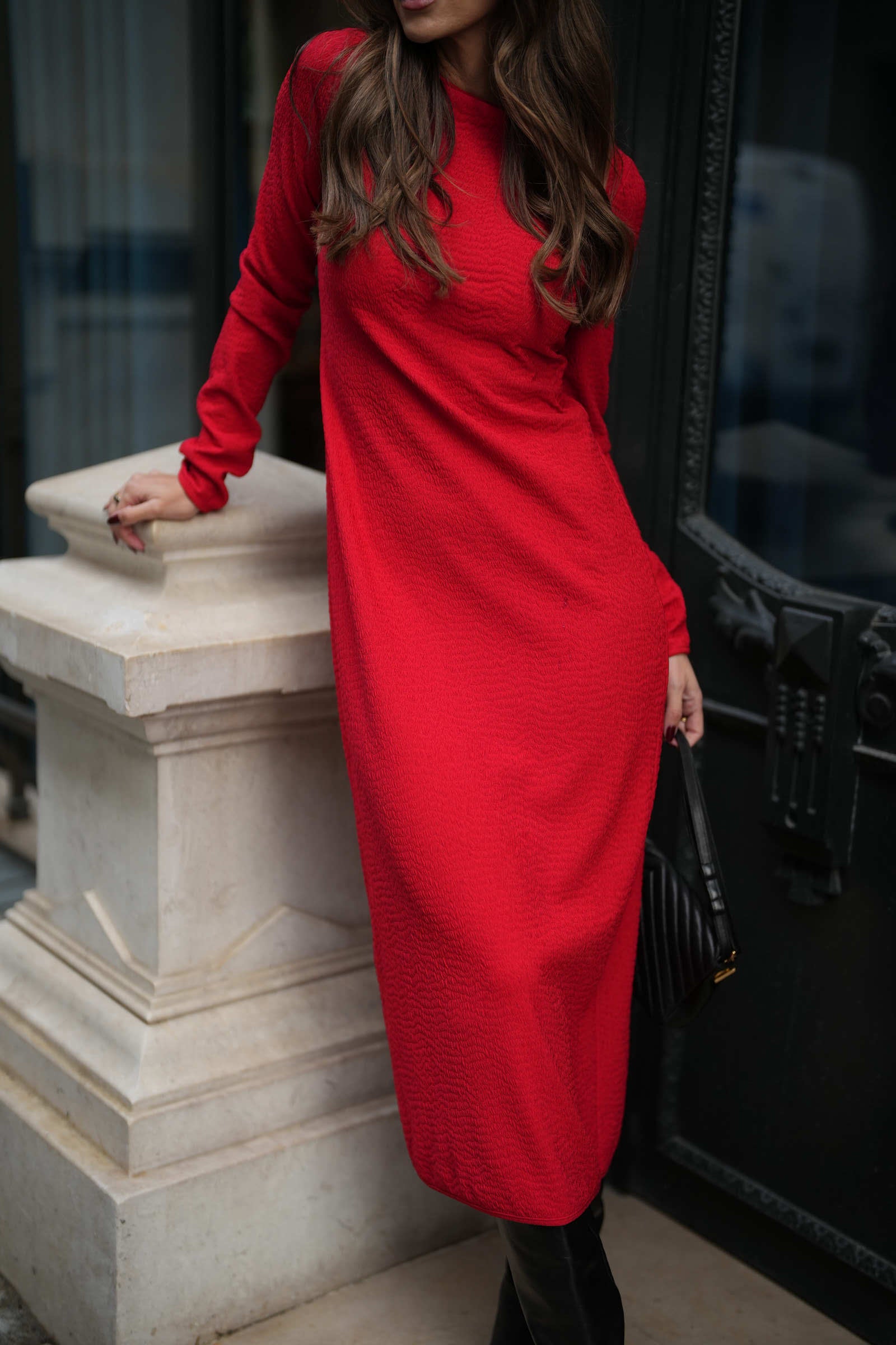 Vestido sales vermelho malha