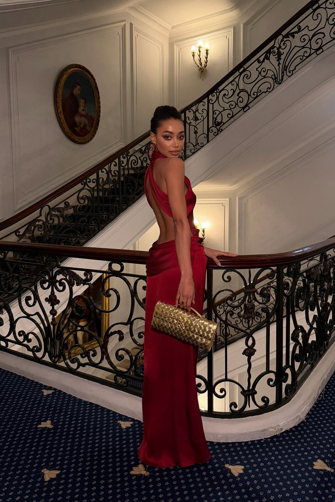 AURORA BORDEAUX DRESS