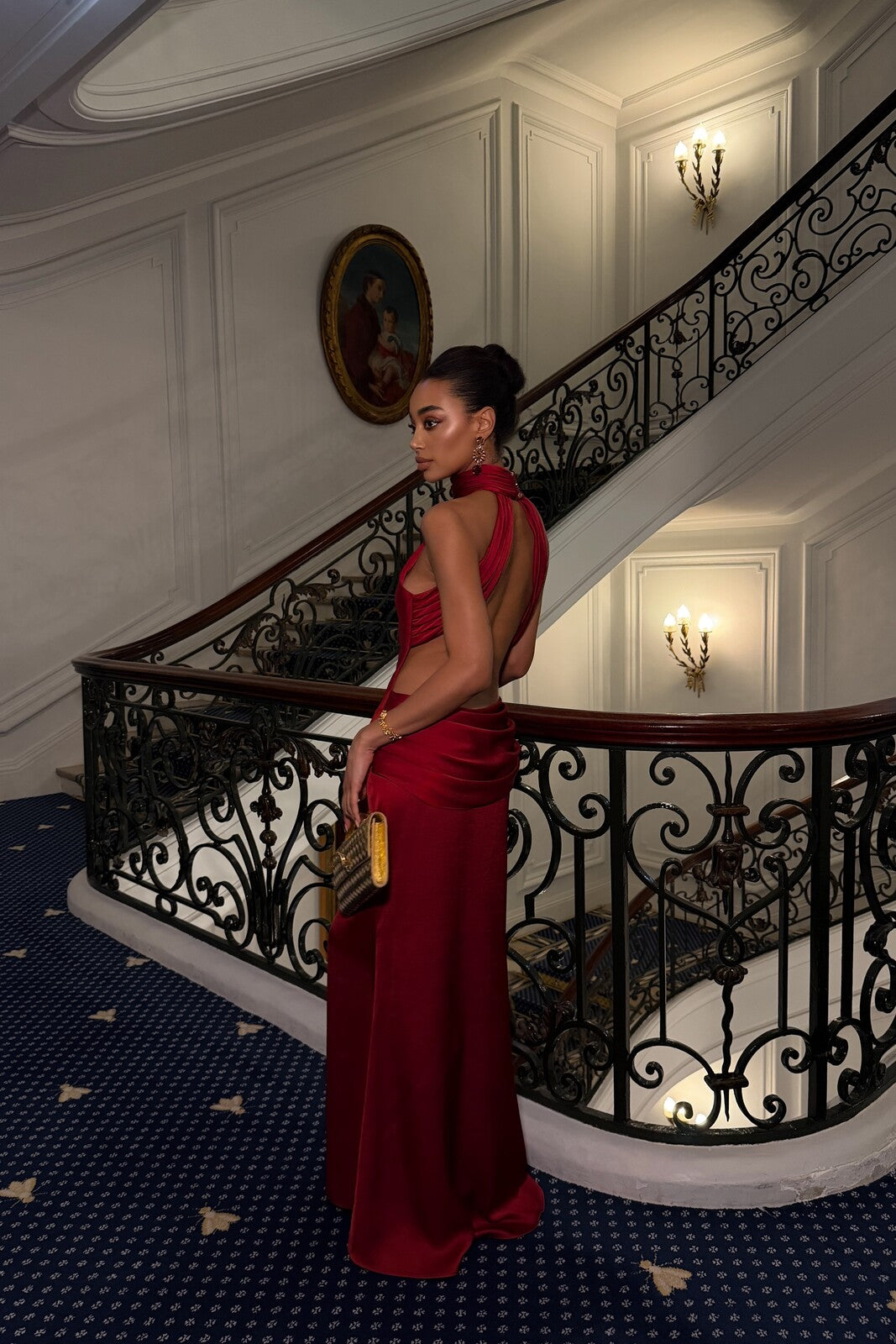 AURORA BORDEAUX DRESS