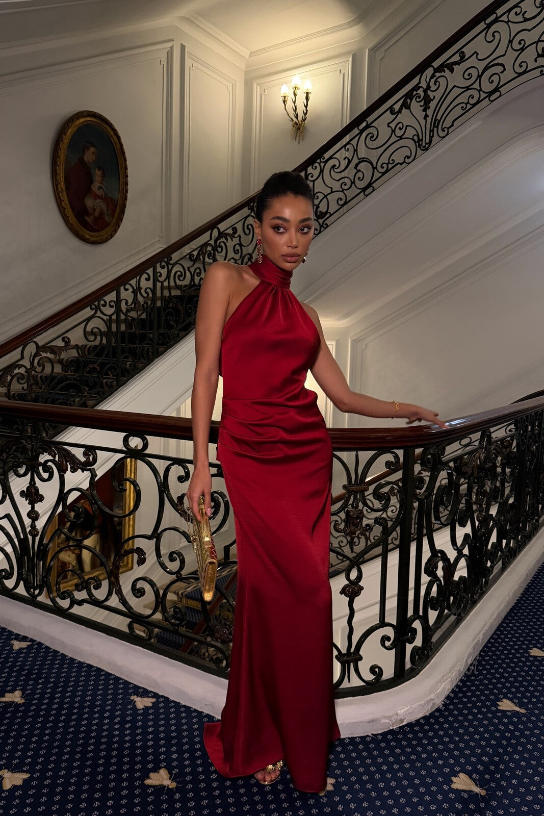 AURORA BORDEAUX DRESS