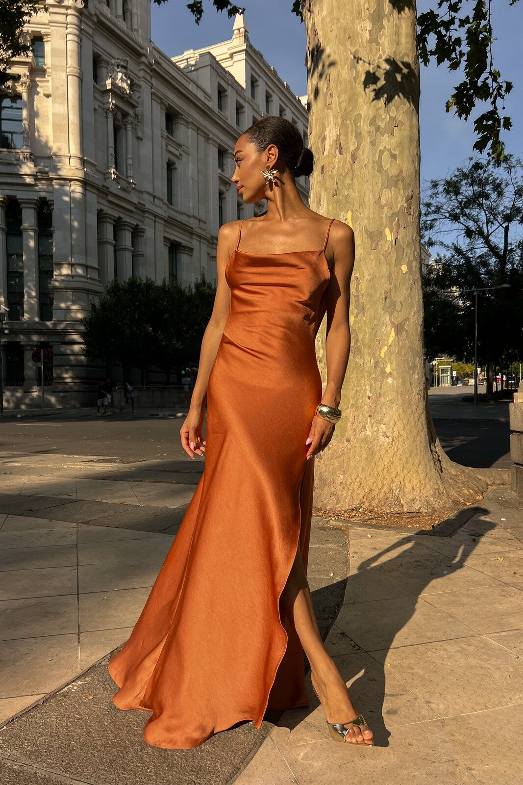 Tile Deep Backless Dress
