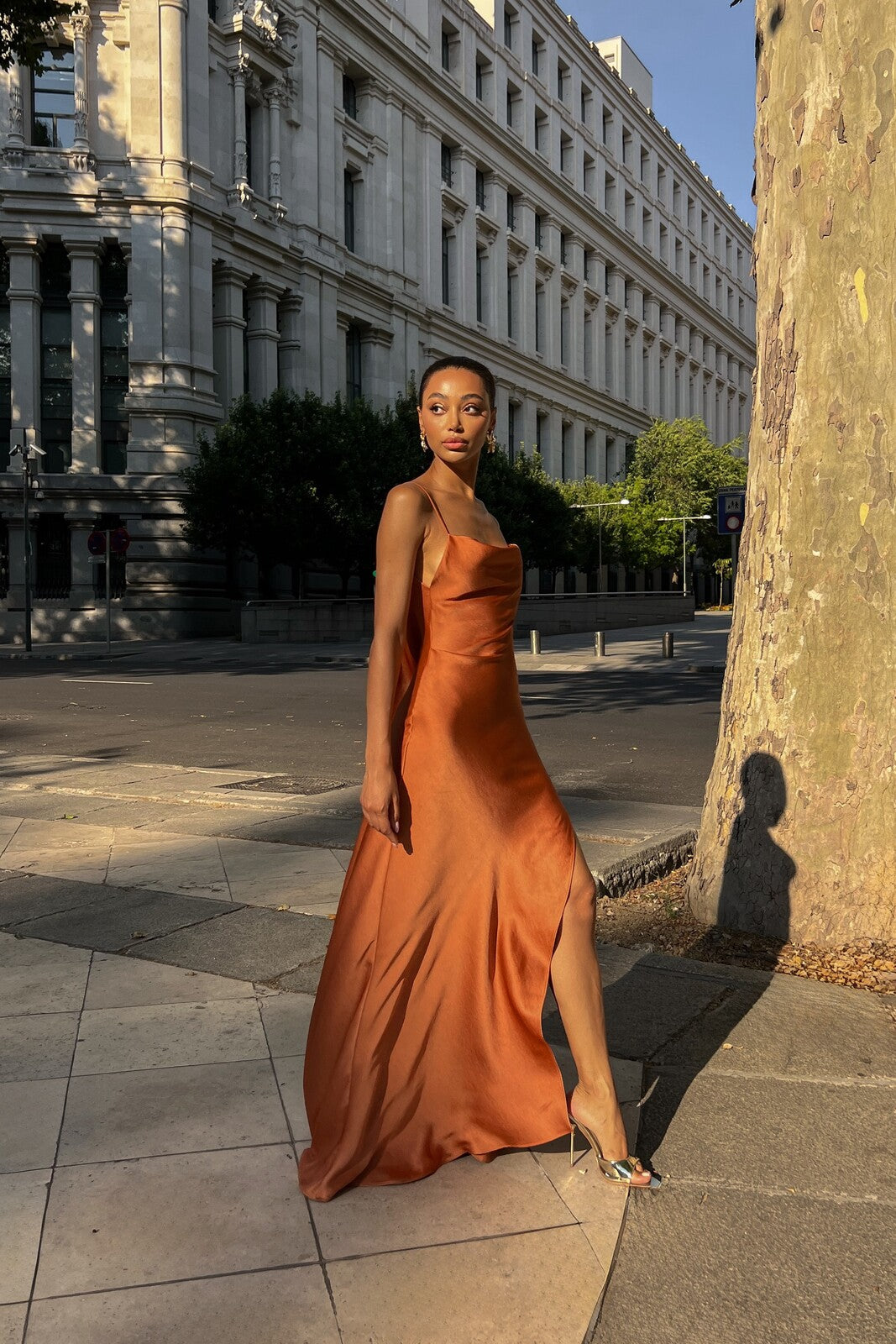 Tile Deep Backless Dress