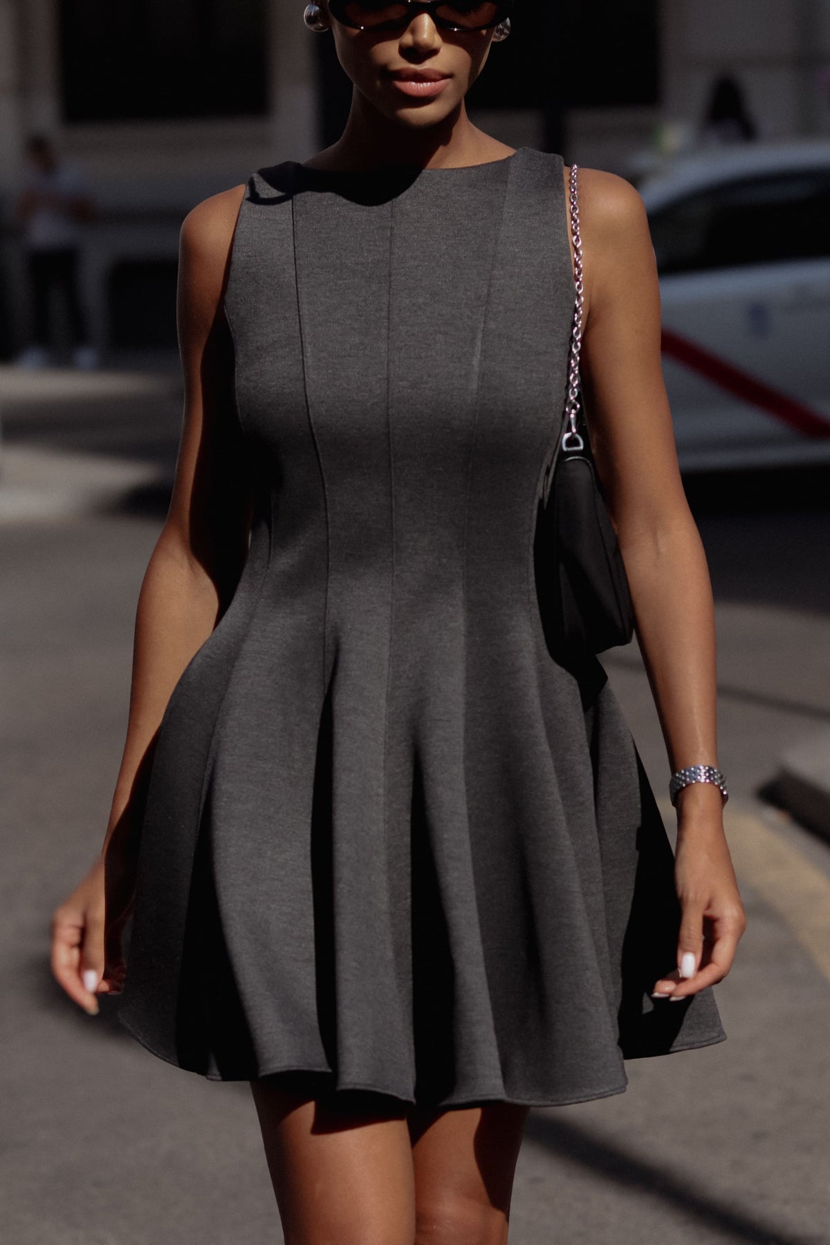 VESTITO CORTO GRIGIO