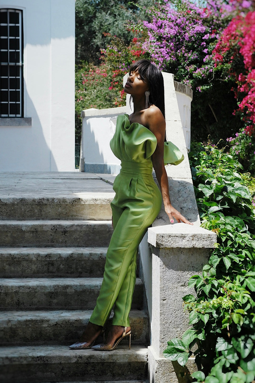 LIGHT GREEN STRUCTURED JUMPSUIT