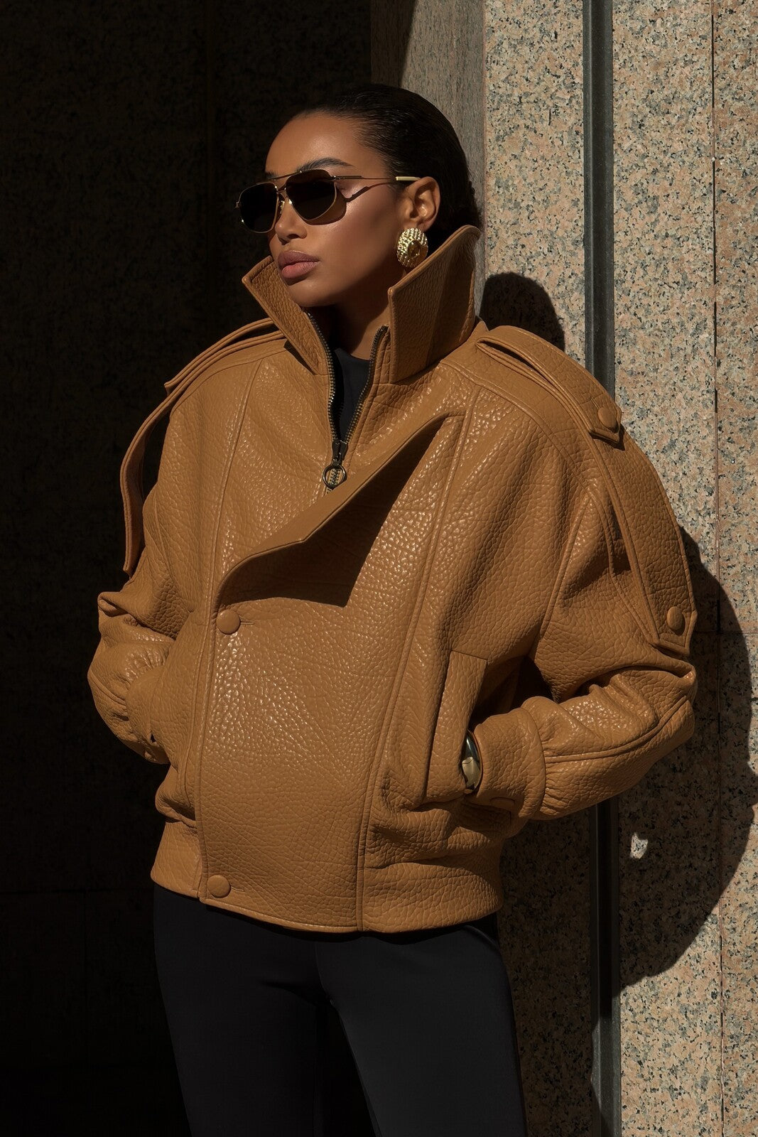 CASACO BIKER PORCINI