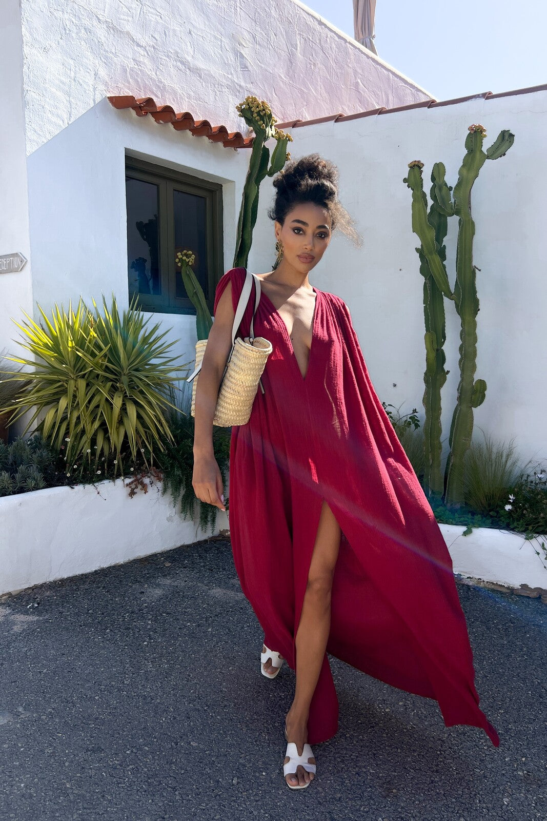 VESTIDO BURDEOS FLUIDO