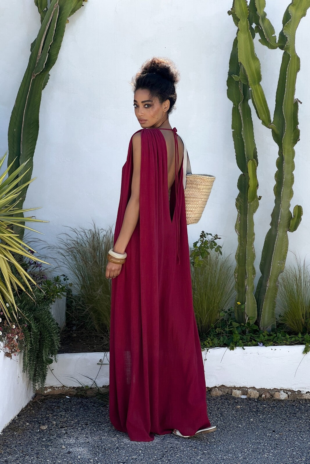 VESTIDO BURDEOS FLUIDO