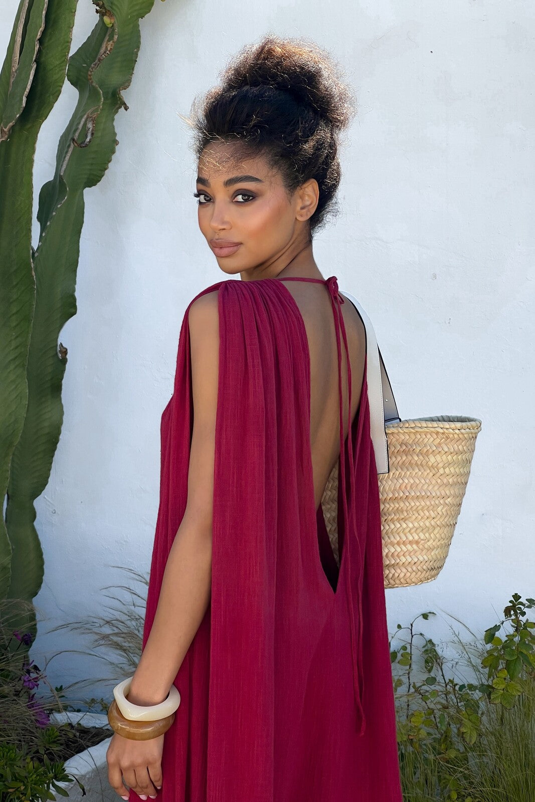 VESTIDO BURDEOS FLUIDO