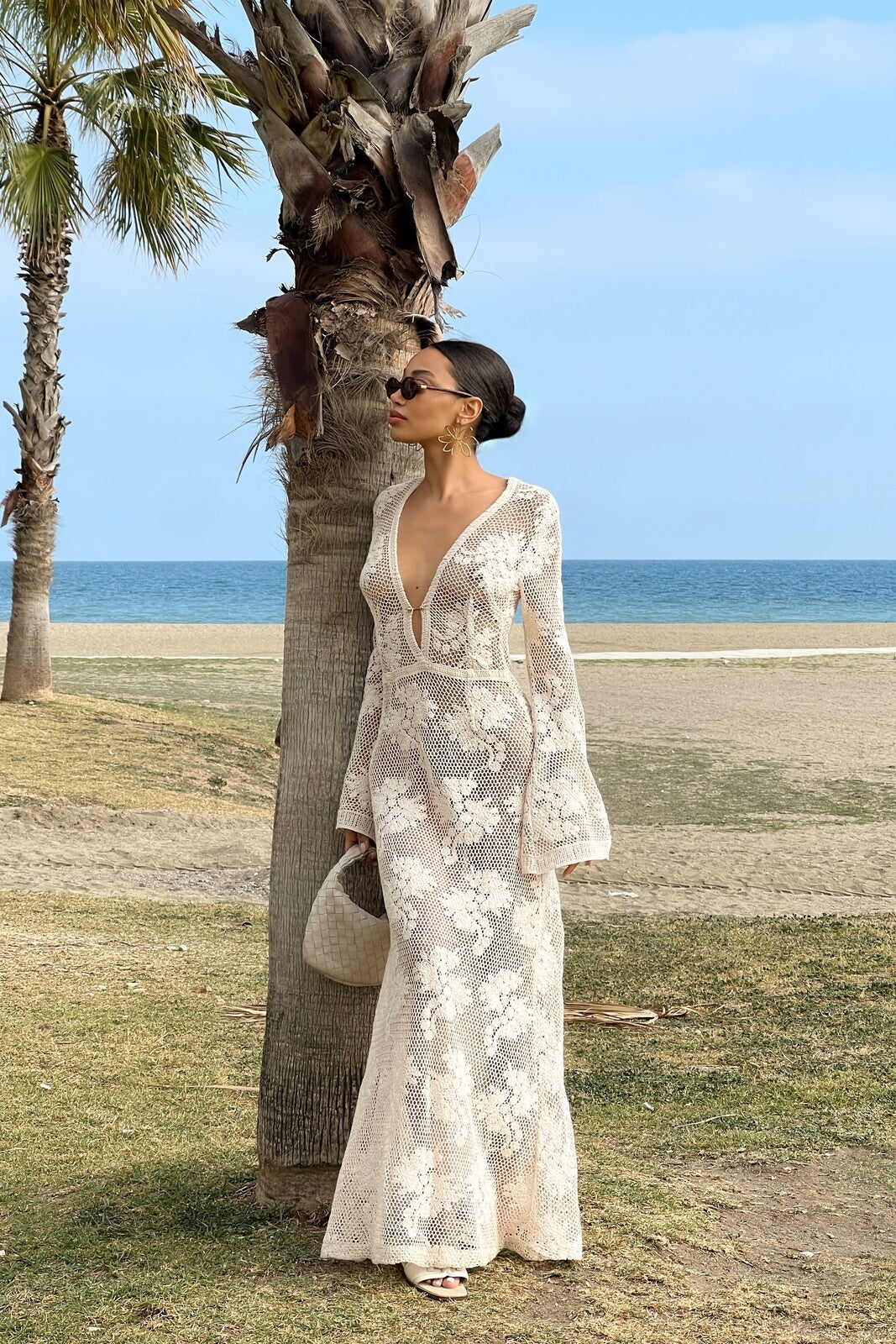 beachy knit dress with Piercing Neckline Size:US size 8 Dresses | Quince Dama MasterSku:719Y6 76cm(28