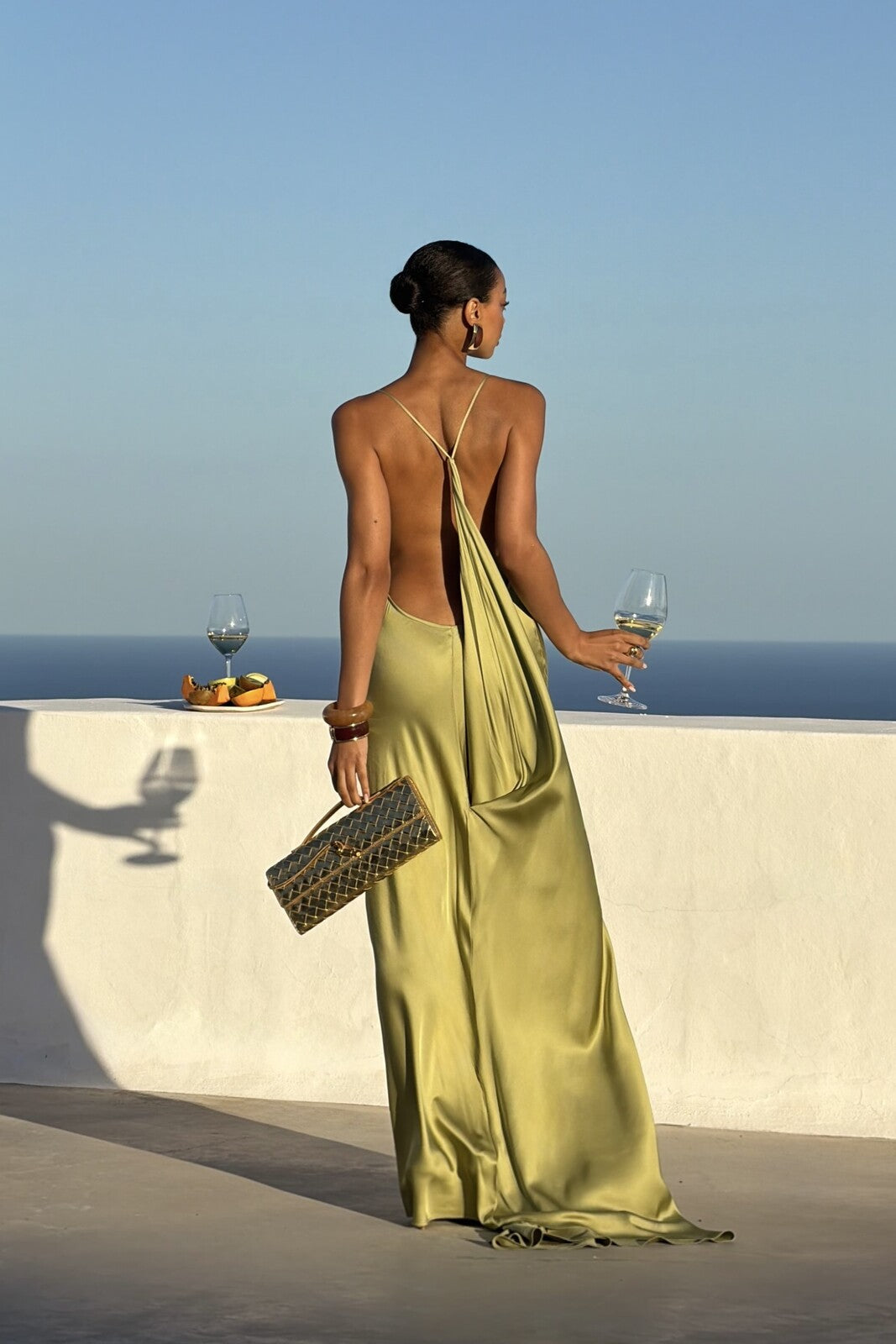 LONG OLIVE GREEN DRESS