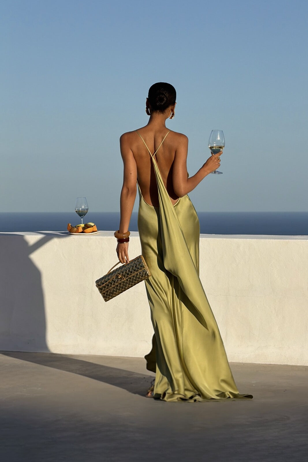 LONG OLIVE GREEN DRESS