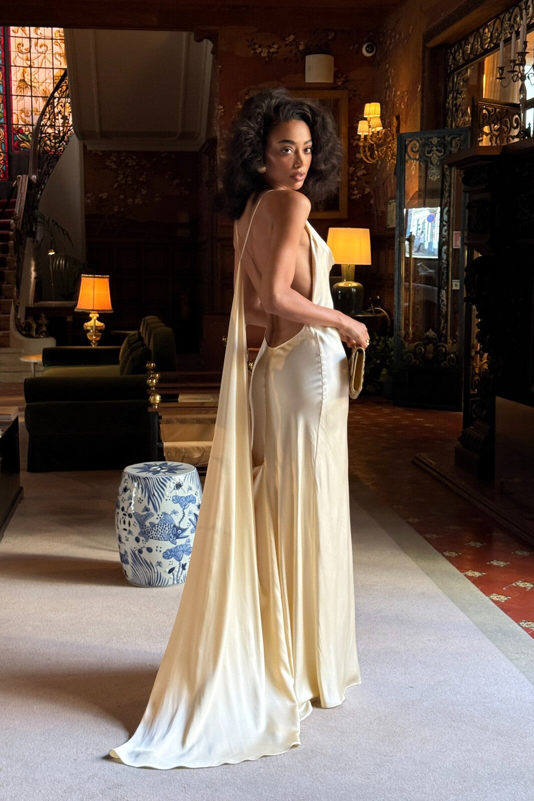 VESTIDO LONGO BEGE
