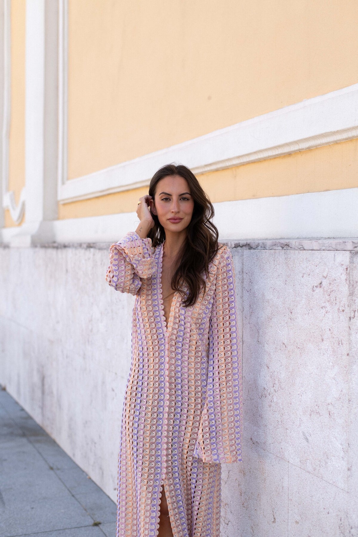 VESTIDO TRICOT MULTICOLOR LAVANDA