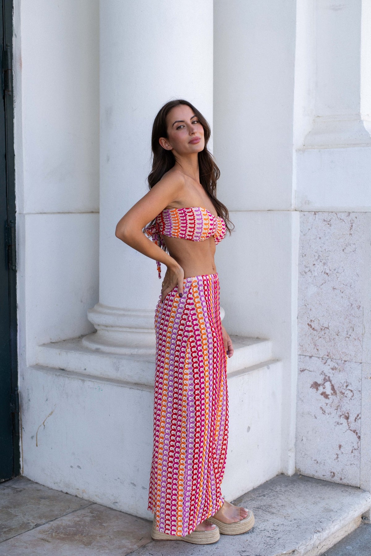 PINK MULTICOLOR SKIRT