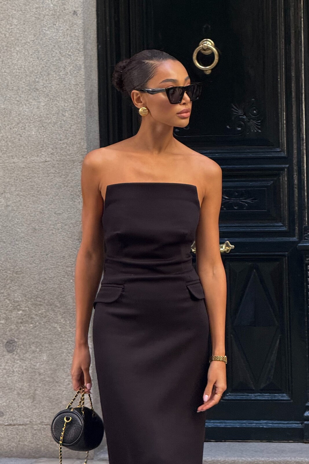 BLACK MIDI DRESS - KAO BLACK MIDI DRESS - KAO