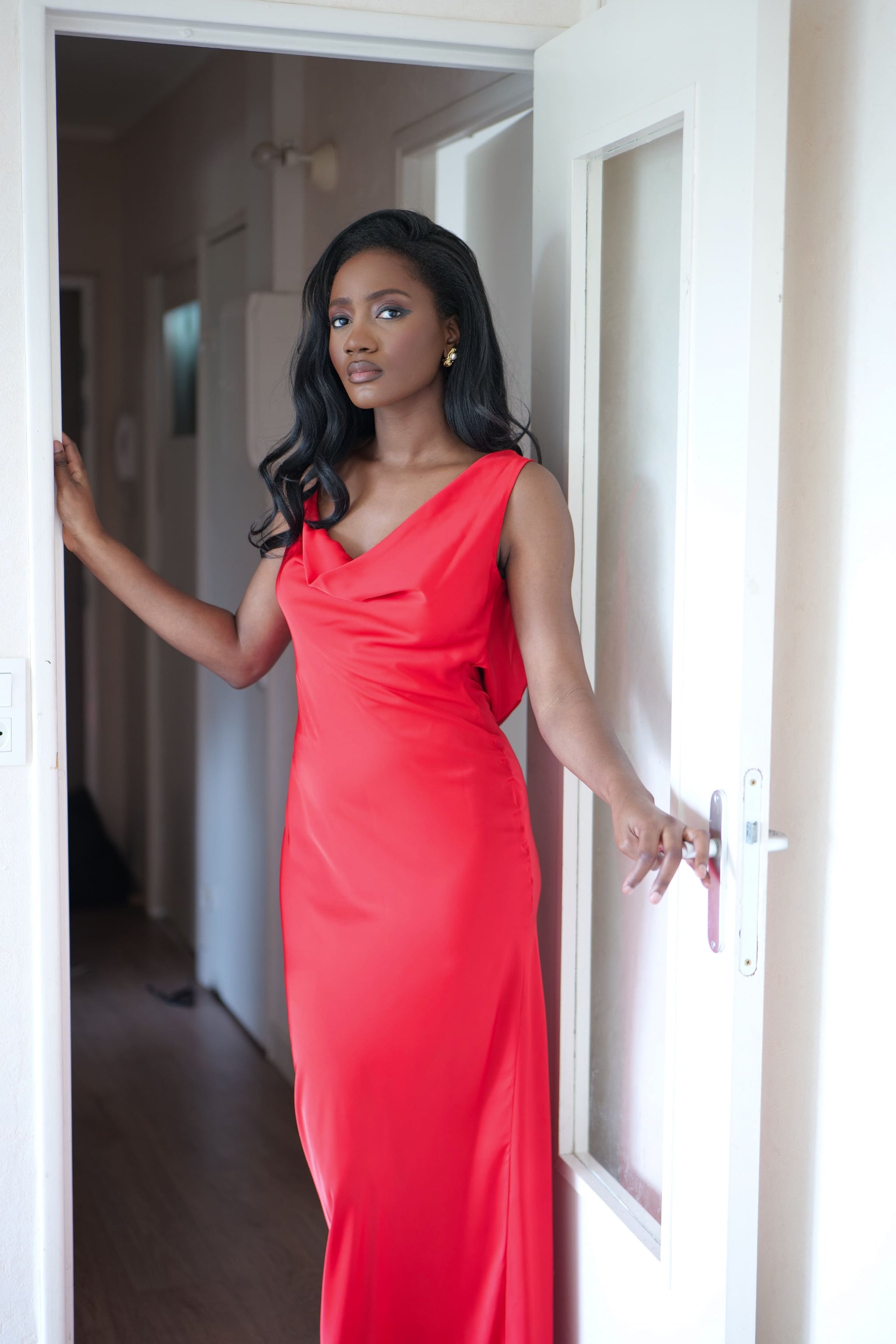 LONG FLOWING RED DRESS LONG FLOWING RED DRESS