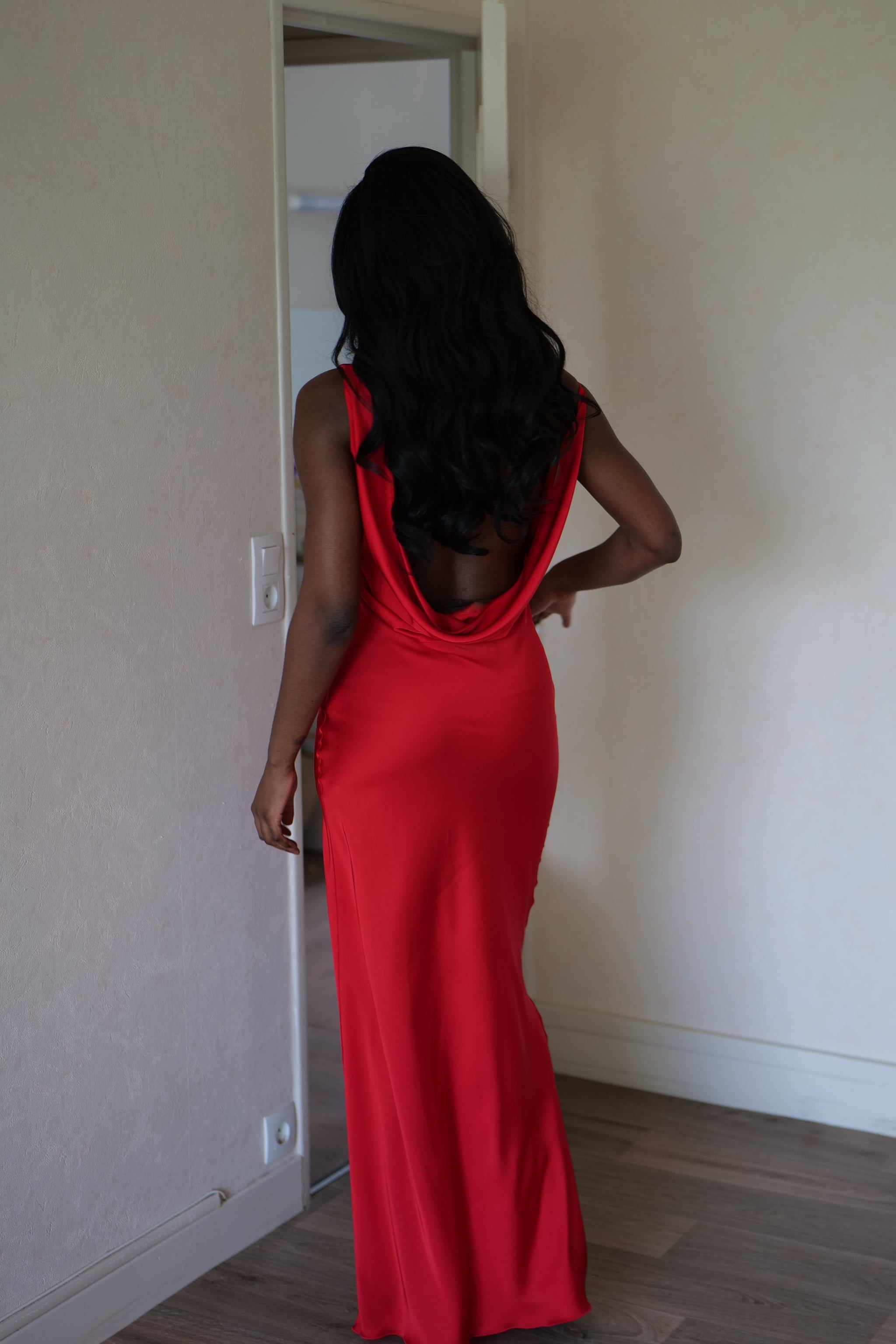 long flowing red dress The Lady in Red Dress