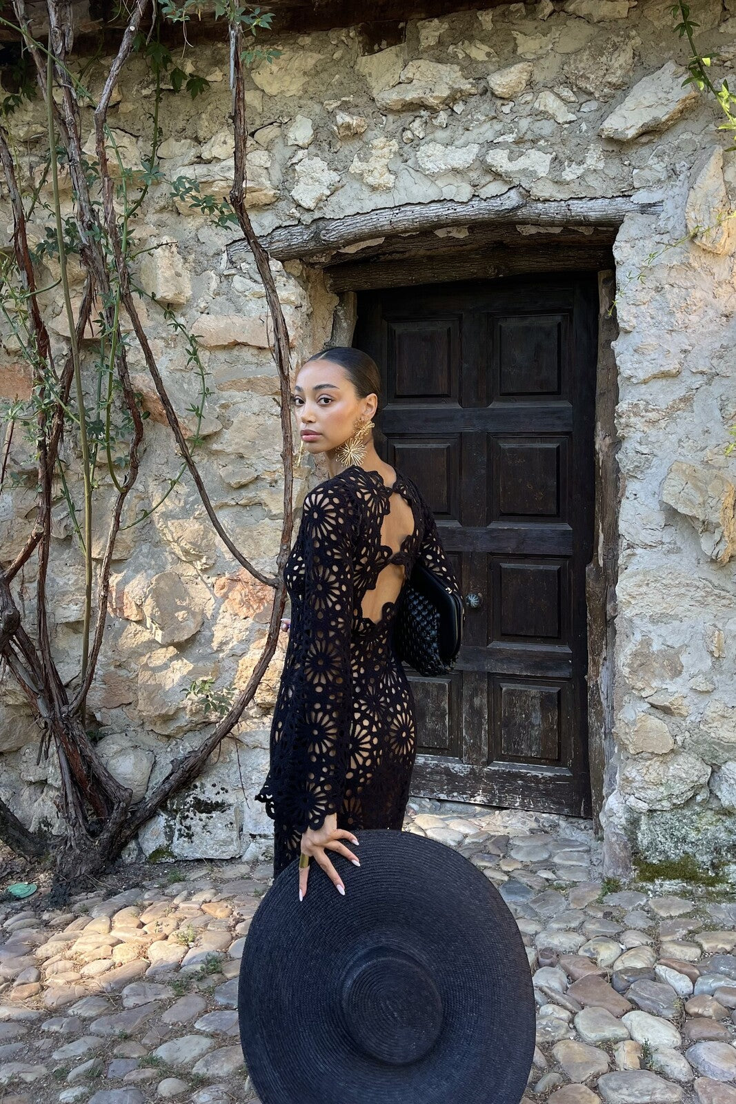 black knitted dresses Long Sleeve Noir Knit Dress Monique Lhuillier