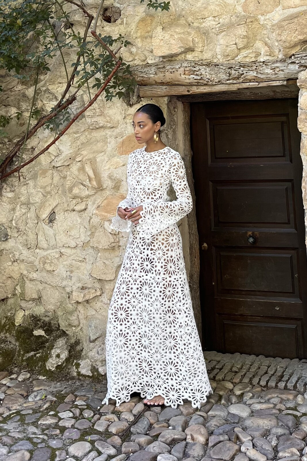 fitted lace wedding dress Gwyneth White Sweater Midi Dress fitted lace wedding dress Gwyneth White Sweater Midi Dress