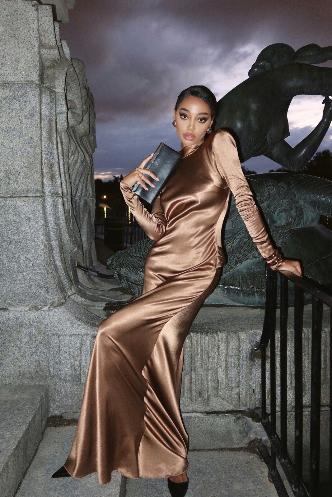 Brown Dress with a Collar