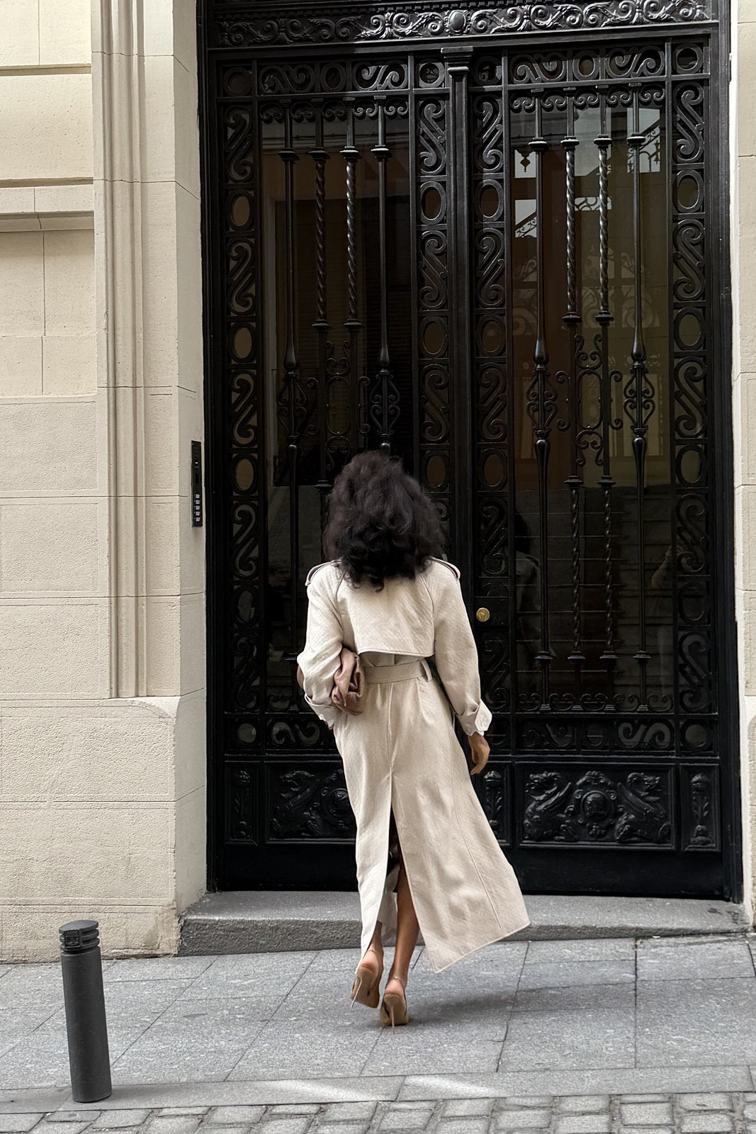 GABARDINE BEGE CLARA TEXTURIZADA