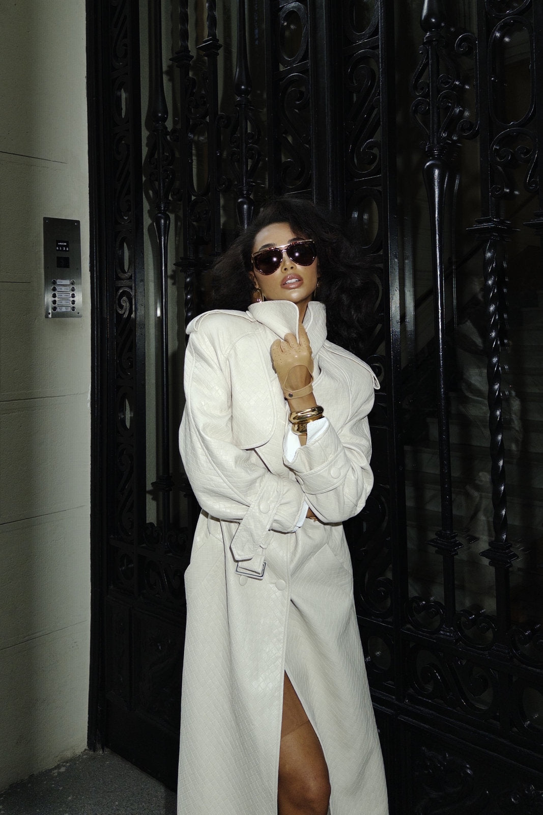 GABARDINE BEGE CLARA TEXTURIZADA
