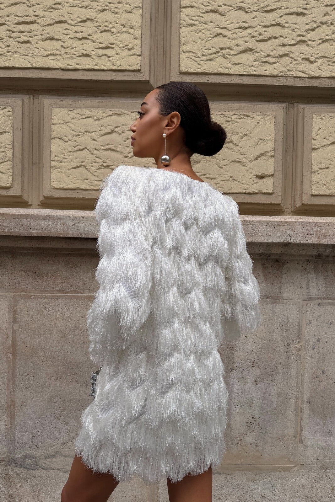 SHORT WHITE FRINGE DRESS