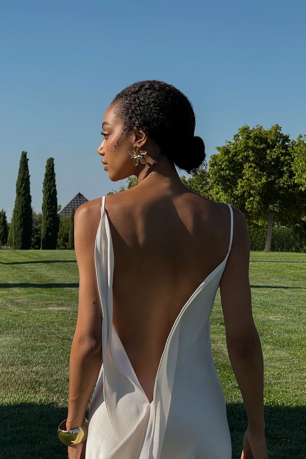 PEARL DRESS DEEP BACK NECKLINE