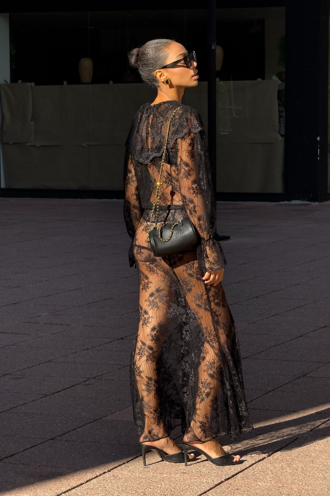 LONG BLACK LACE SKIRT - KAO LONG BLACK LACE SKIRT - KAO