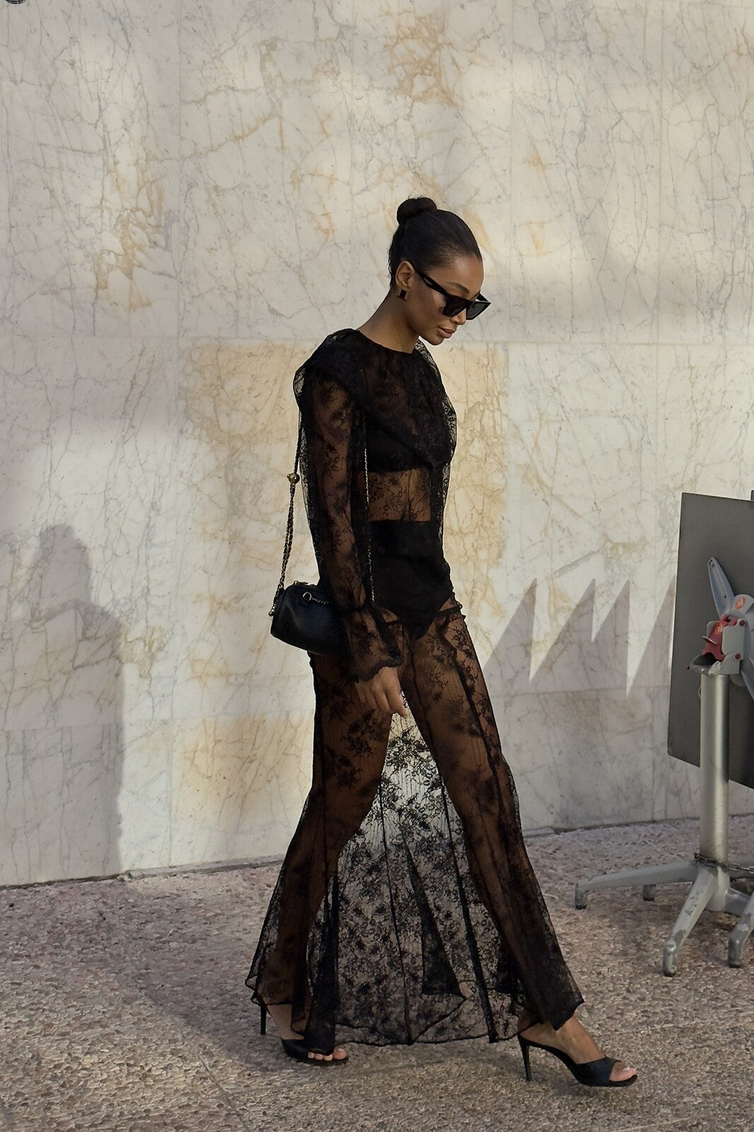 LONG BLACK LACE SKIRT - KAO LONG BLACK LACE SKIRT - KAO