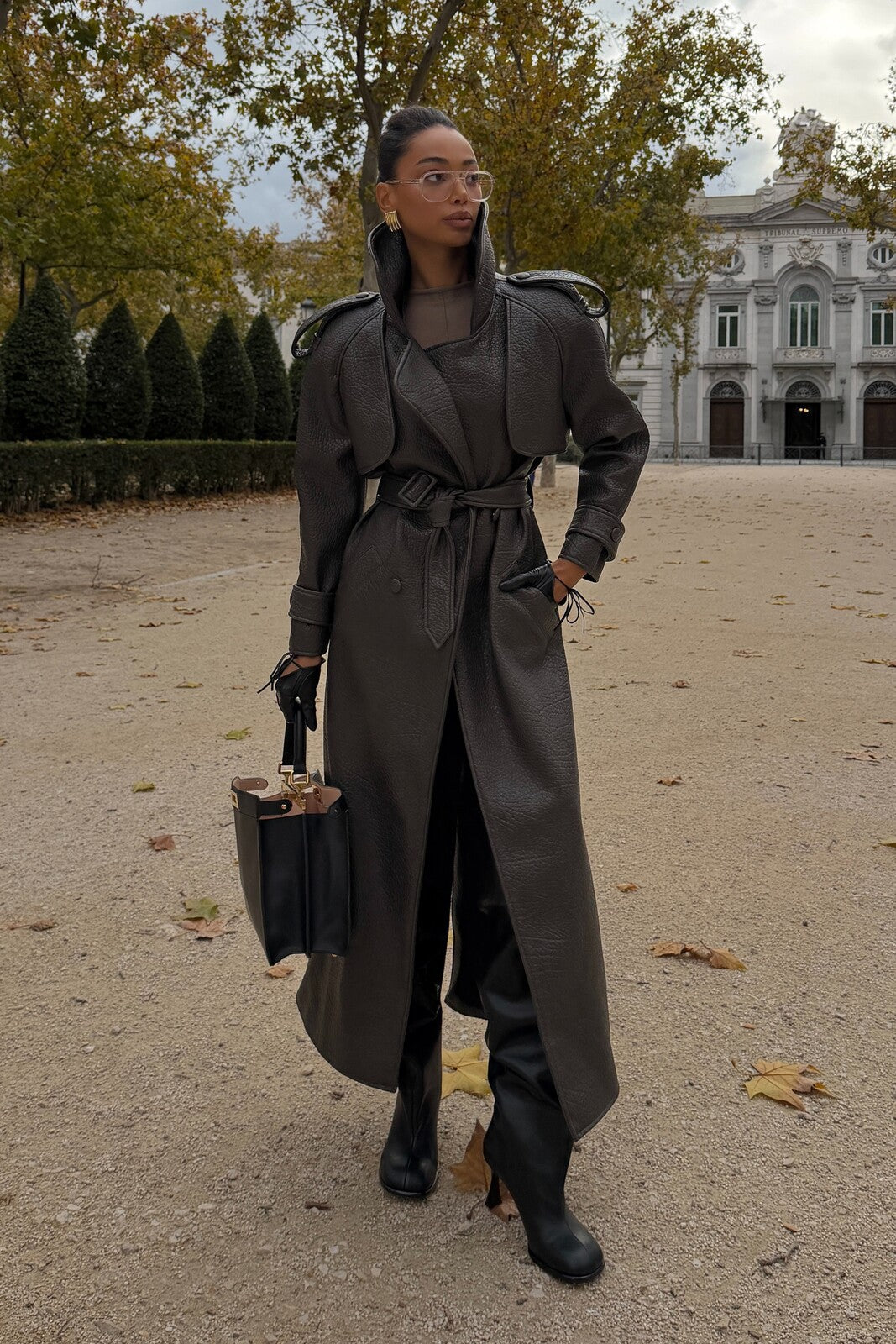 GABARDINA GRIS CON TEXTURA