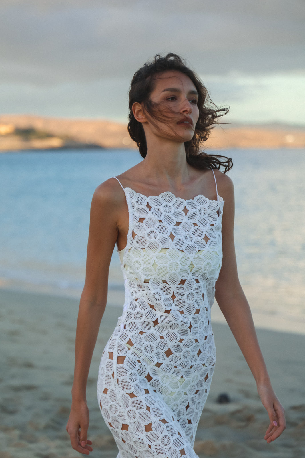 sea lace embroidered dress Eleannora Dress 6 / White